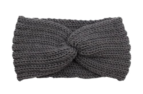 Stirnband 3 stücke Frauen Stirnband Einfarbig Elastische Haar Bands Twisted Gestrickte Turban Headwrap Winter Mädchen Haarband Haar Zubehör Winter Stirnband(Grey A) von ZHAOQIN