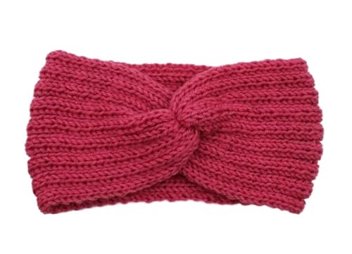 Stirnband 3 stücke Frauen Stirnband Einfarbig Elastische Haar Bands Twisted Gestrickte Turban Headwrap Winter Mädchen Haarband Haar Zubehör Winter Stirnband(Pink B) von ZHAOQIN