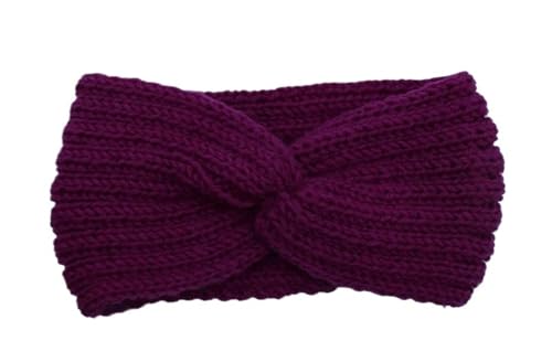 Stirnband 3 stücke Frauen Stirnband Einfarbig Elastische Haar Bands Twisted Gestrickte Turban Headwrap Winter Mädchen Haarband Haar Zubehör Winter Stirnband(Purple A) von ZHAOQIN