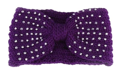 Stirnband 3 stücke Frauen Stirnband Einfarbig Elastische Haar Bands Twisted Gestrickte Turban Headwrap Winter Mädchen Haarband Haar Zubehör Winter Stirnband(Purple C) von ZHAOQIN