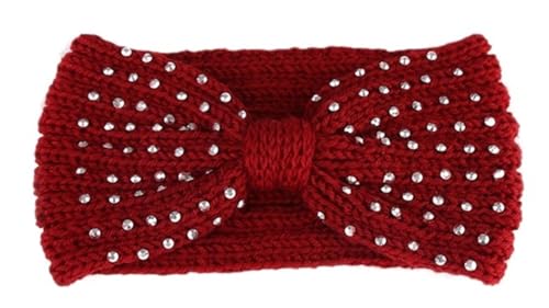 Stirnband 3 stücke Frauen Stirnband Einfarbig Elastische Haar Bands Twisted Gestrickte Turban Headwrap Winter Mädchen Haarband Haar Zubehör Winter Stirnband(Red C) von ZHAOQIN