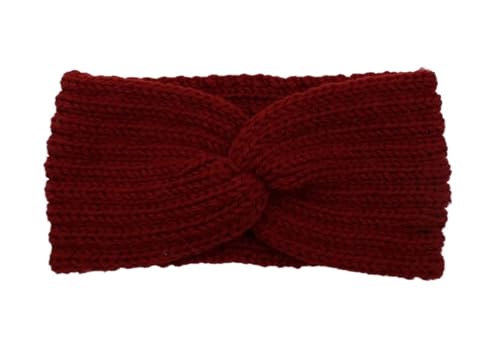 Stirnband 3 stücke Frauen Stirnband Einfarbig Elastische Haar Bands Twisted Gestrickte Turban Headwrap Winter Mädchen Haarband Haar Zubehör Winter Stirnband(Red G) von ZHAOQIN