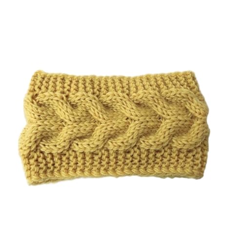 Stirnband 3 stücke Frauen Stirnband Einfarbig Elastische Haar Bands Twisted Gestrickte Turban Headwrap Winter Mädchen Haarband Haar Zubehör Winter Stirnband(Yellow B) von ZHAOQIN