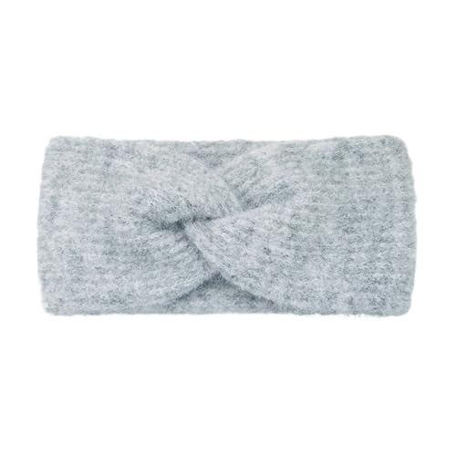 Stirnband 3 stücke Weiche Glatte Quer Knoten Stirnband Frauen Kopf Band Herbst Winter Ohr Wärmer Verdicken Breite Haar Bands Zubehör Winter Stirnband(Light grey) von ZHAOQIN
