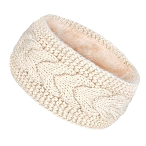 Stirnband 3-teilige gestrickte Innenschicht for den Winter mit winddichtem und warm haltendem Stirnband Winter Stirnband(White A) von ZHAOQIN