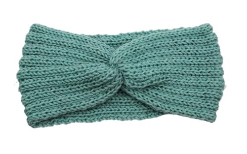 Stirnband 3PCS Perle Gestrickte Kreuz Stirnbänder for Frauen Mädchen Handgemachte Haar Zubehör Herbst Winter Headwear Ohr Wärmer Elastische Haarband Winter Stirnband(Green B) von ZHAOQIN