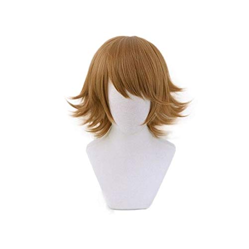 Chihiro Fujisaki Cosplay Perücke, kurzes geschichtetes braunes Haar, mit Perückenkappe von ZHAOSJ