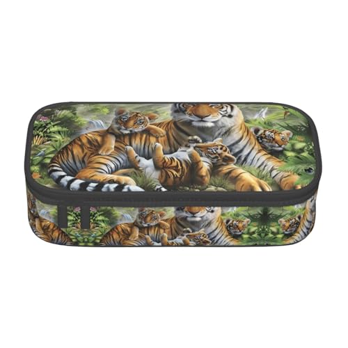Federmäppchen mit Cartoon-Haien, Volldruck-Design, Mehrzweck-Organizer, strapazierfähiges Oxford-Gewebe, mehrere Fächer, Jungle Tigers Cub, Einheitsgröße, Schulranzen Federmäppchen mit Cartoon-Haien, Volldruck-Design, Mehrzweck-Organizer, strapazierfähiges Oxford-Gewebe, mehrere Fächer, Jungle Tigers Cub, Einheitsgröße, Schulranzen von ZHAOUR