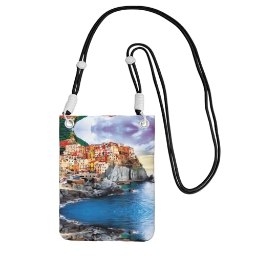 Schwarze Universal-Crossbody-Tasche – leichte Cinque Terre Landschaft Druck Geldbörse, perfekt zum Einkaufen und Outdoor-Aktivitäten, Schwarz , Einheitsgröße Schwarze Universal-Crossbody-Tasche – leichte Cinque Terre Landschaft Druck Geldbörse, perfekt zum Einkaufen und Outdoor-Aktivitäten, Schwarz , Einheitsgröße von ZHAOUR