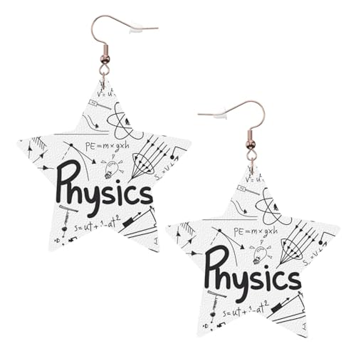 Weiße trendige Leder-Stern-Ohrringe für Frauen – Physik-Druck-Druck, baumelnder Schmuck, leichte modische Creolen-Anhänger, Einheitsgröße, Leder Weiße trendige Leder-Stern-Ohrringe für Frauen – Physik-Druck-Druck, baumelnder Schmuck, leichte modische Creolen-Anhänger, Einheitsgröße, Leder von ZHAOUR