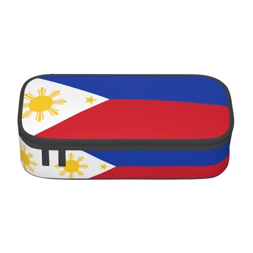 ZHAOUR Federmäppchen mit Flagge der Republik Kroatien, Volldruck-Design, Mehrzweck-Organizer, strapazierfähiges Oxford-Gewebe, mehrere Fächer, Philippinische Flagge, Einheitsgröße, Schulranzen von ZHAOUR