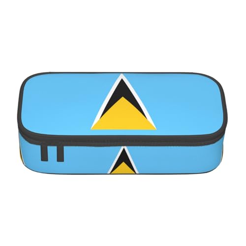 ZHAOUR Federmäppchen mit Flagge der Tschechischen Republik Volldruck Design - Mehrzweck-Organizer - strapazierfähiges Oxford-Gewebe, mehrere Fächer, Flagge von St. Lucia, Einheitsgröße, Schulranzen ZHAOUR Federmäppchen mit Flagge der Tschechischen Republik Volldruck Design - Mehrzweck-Organizer - strapazierfähiges Oxford-Gewebe, mehrere Fächer, Flagge von St. Lucia, Einheitsgröße, Schulranzen von ZHAOUR
