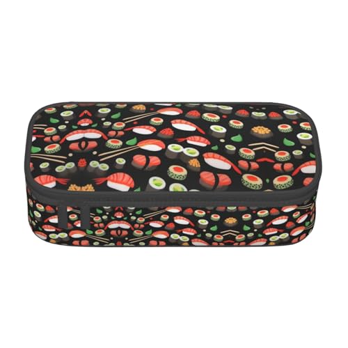 ZHAOUR Federmäppchen mit Flagge von Malta, Volldruck-Design, Mehrzweck-Organizer, strapazierfähiges Oxford-Gewebe, mehrere Fächer, Japanische Sushi-Garnelen, Einheitsgröße, Schulranzen von ZHAOUR