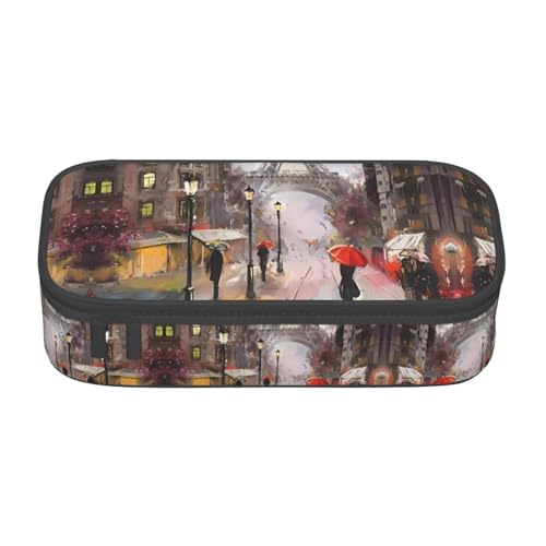 ZHAOUR Federmäppchen mit Galaxy Wolf Volldruck Design - Mehrzweck-Organizer - strapazierfähiges Oxford-Gewebe, mehrere Fächer, Rainy Street in Paris, Einheitsgröße, Schulranzen ZHAOUR Federmäppchen mit Galaxy Wolf Volldruck Design - Mehrzweck-Organizer - strapazierfähiges Oxford-Gewebe, mehrere Fächer, Rainy Street in Paris, Einheitsgröße, Schulranzen von ZHAOUR