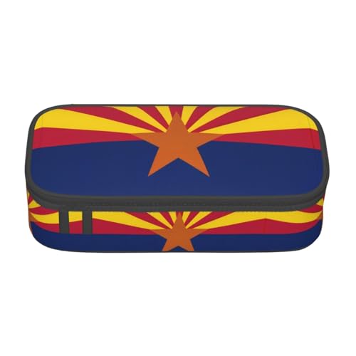 ZHAOUR Federmäppchen mit Kiwi-Vogel süßem Volldruck-Design – Mehrzweck-Organizer – strapazierfähiges Oxford-Gewebe, mehrere Fächer, Flagge Arizona, Einheitsgröße, Schulranzen von ZHAOUR