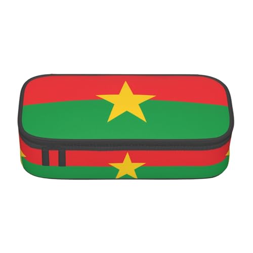 ZHAOUR Federmäppchen mit Klettersport-Volldruck-Design, Mehrzweck-Organizer, strapazierfähiges Oxford-Gewebe, mehrere Fächer, Flagge Burkina Faso, Einheitsgröße, Schulranzen von ZHAOUR