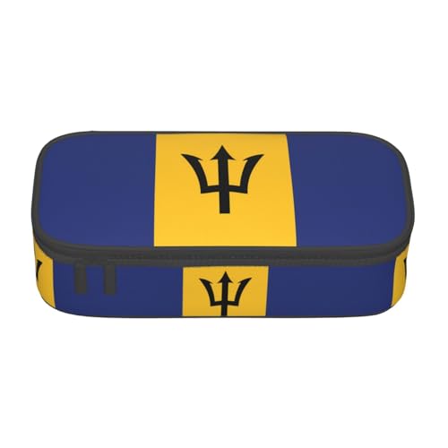 ZHAOUR Federmäppchen mit Klettersport-Volldruck-Design, Mehrzweck-Organizer, strapazierfähiges Oxford-Gewebe, mehrere Fächer, Flagge von Barbados, Einheitsgröße, Schulranzen von ZHAOUR