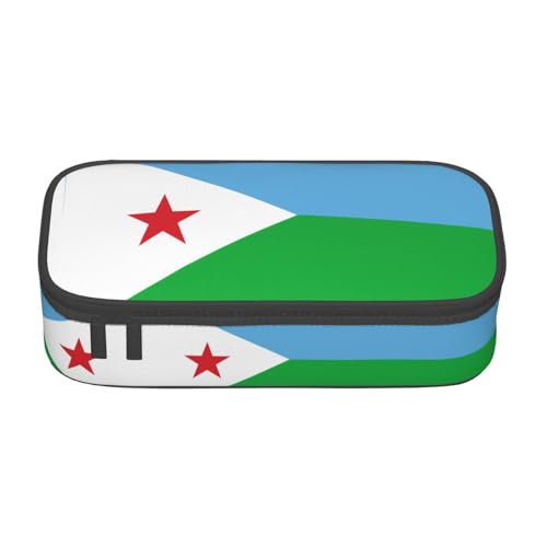 ZHAOUR Federmäppchen mit Klettersport-Volldruck-Design, Mehrzweck-Organizer, strapazierfähiges Oxford-Gewebe, mehrere Fächer, Flagge von Dschibuti, Einheitsgröße, Schulranzen von ZHAOUR