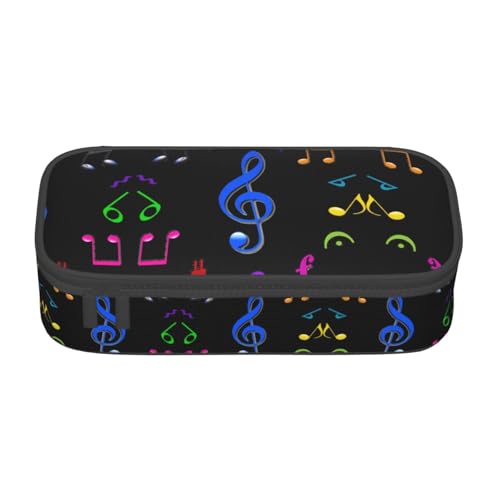 ZHAOUR Federmäppchen mit Ocean Green Wave Surf Full-Print Design - Mehrzweck-Organizer - strapazierfähiges Oxford-Gewebe, mehrere Fächer, Bunte Pentatonische Musik, Einheitsgröße, Schulranzen von ZHAOUR
