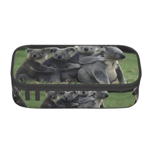 ZHAOUR Federmäppchen mit Ocean Green Wave Surf Full-Print Design - Mehrzweck-Organizer - strapazierfähiges Oxford-Gewebe, mehrere Fächer, Niedlicher Koalabär, Einheitsgröße, Schulranzen von ZHAOUR