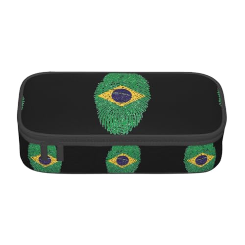 ZHAOUR Federmäppchen mit Pferd- und Rosen-Volldruck-Design, Mehrzweck-Organizer, strapazierfähiges Oxford-Gewebe, mehrere Fächer, brasilien, Einheitsgröße, Schulranzen von ZHAOUR