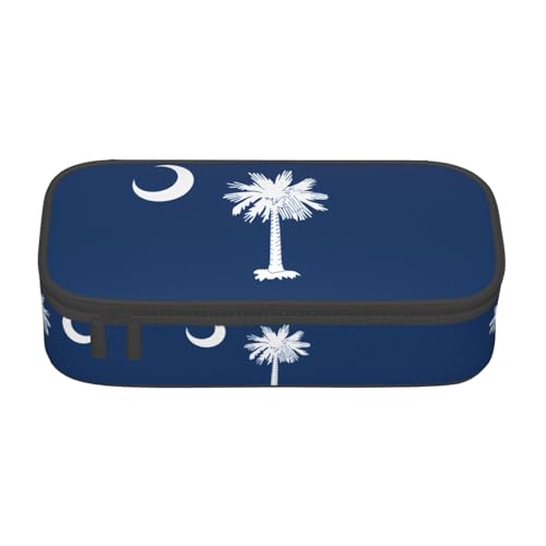 ZHAOUR Federmäppchen mit Schweizer Flagge, Volldruck-Design, Mehrzweck-Organizer, strapazierfähiges Oxford-Gewebe, mehrere Fächer, South Carolina Flagge, Einheitsgröße, Schulranzen von ZHAOUR