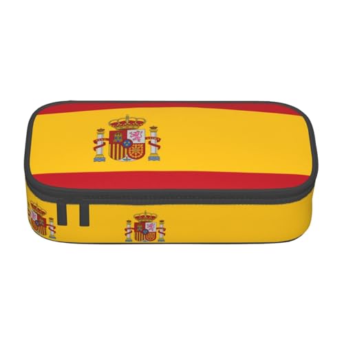 ZHAOUR Federmäppchen mit Schweizer Flagge, Volldruck-Design, Mehrzweck-Organizer, strapazierfähiges Oxford-Gewebe, mehrere Fächer, Spanische Flagge, Einheitsgröße, Schulranzen von ZHAOUR
