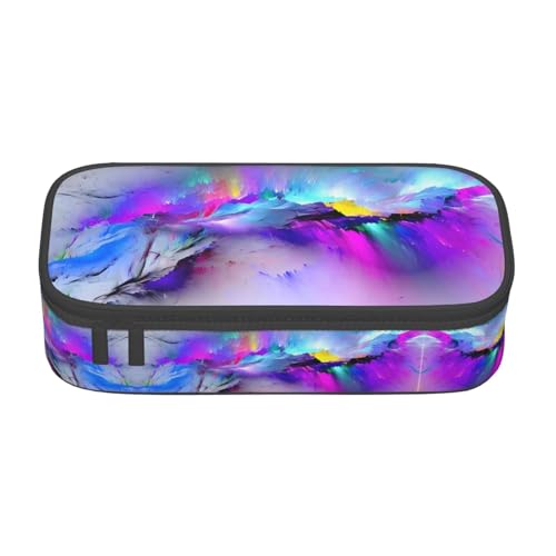 ZHAOUR Federmäppchen mit Traktor Landwirtschaft Ruhiges Volldruck-Design – Mehrzweck-Organizer – strapazierfähiges Oxford-Gewebe, mehrere Fächer, Gemälde von Nordlichtern, Einheitsgröße, Schulranzen von ZHAOUR