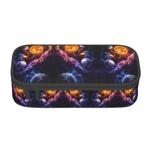 ZHAOUR Federmäppchen mit Wüstensand Camel Volldruck Design - Mehrzweck-Organizer - strapazierfähiges Oxford-Gewebe, mehrere Fächer, Planet, Einheitsgröße, Schulranzen von ZHAOUR