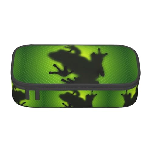 ZHAOUR Federmäppchen mit a7ee6b7db5860ad7fb56e2b36a60a39 (1) Volldruck-Design – Mehrzweck-Organizer – strapazierfähiges Oxford-Gewebe, mehrere Fächer, Grüner Froschsch, Einheitsgröße, Schulranzen von ZHAOUR