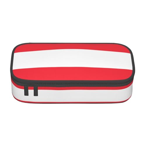 ZHAOUR Federmäppchen mit bayerischer Flagge Volldruck - Mehrzweck-Organizer - strapazierfähiges Oxford-Gewebe, mehrere Fächer, Österreichische Flagge, Einheitsgröße, Schulranzen von ZHAOUR