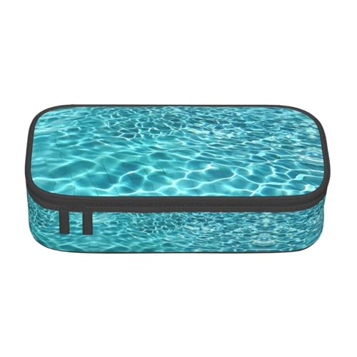 ZHAOUR Federmäppchen mit bayerischer Flagge Volldruck - Mehrzweck-Organizer - strapazierfähiges Oxford-Gewebe, mehrere Fächer, Schwimmbadwasser, Einheitsgröße, Schulranzen von ZHAOUR