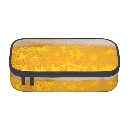 ZHAOUR Federmäppchen mit blauem Oktopus-Volldruck-Design, Mehrzweck-Organizer, strapazierfähiges Oxford-Gewebe, mehrere Fächer, Bierschaum, Einheitsgröße, Schulranzen von ZHAOUR