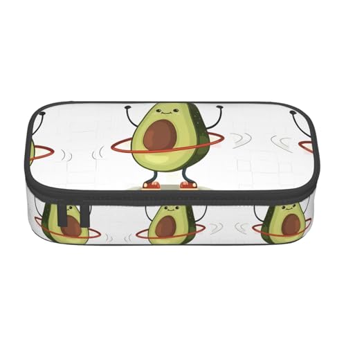 ZHAOUR Federmäppchen mit blauem Oktopus-Volldruck-Design, Mehrzweck-Organizer, strapazierfähiges Oxford-Gewebe, mehrere Fächer, Süße Avocado (1), Einheitsgröße, Schulranzen von ZHAOUR