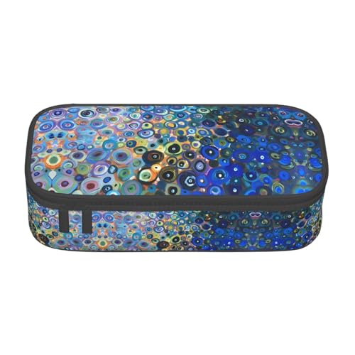 ZHAOUR Federmäppchen mit farbigem Gemälde, Volldruck-Design, Mehrzweck-Organizer, strapazierfähiges Oxford-Gewebe, mehrere Fächer, Farbiges Gemälde, Einheitsgröße, Schulranzen von ZHAOUR