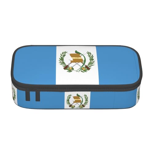 ZHAOUR Federmäppchen mit farbigem Gemälde, Volldruck-Design, Mehrzweck-Organizer, strapazierfähiges Oxford-Gewebe, mehrere Fächer, Flagge Guatemalas, Einheitsgröße, Schulranzen von ZHAOUR
