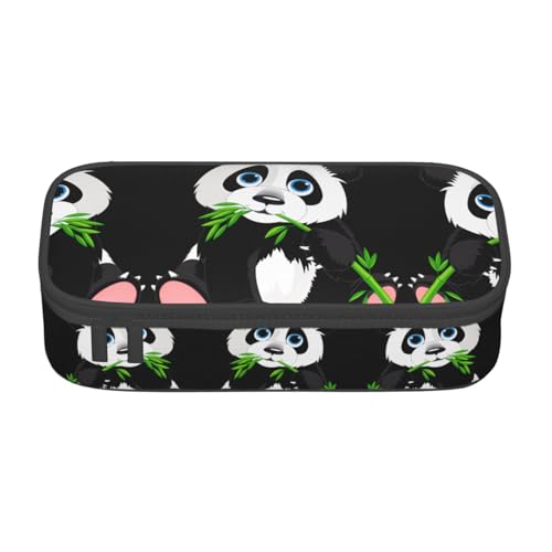ZHAOUR Federmäppchen mit farbigem Gemälde, Volldruck-Design, Mehrzweck-Organizer, strapazierfähiges Oxford-Gewebe, mehrere Fächer, Panda, Einheitsgröße, Schulranzen von ZHAOUR