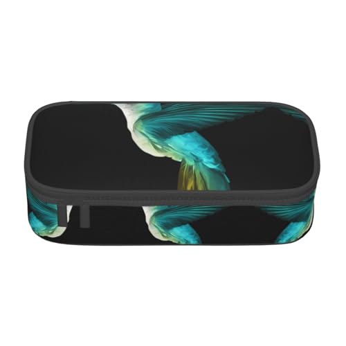 ZHAOUR Federmäppchen mit hellem Kastanienbraunem Volldruck-Design, Mehrzweck-Organizer, strapazierfähiges Oxford-Gewebe, mehrere Fächer, Niedlicher Kolibri, Einheitsgröße, Schulranzen von ZHAOUR