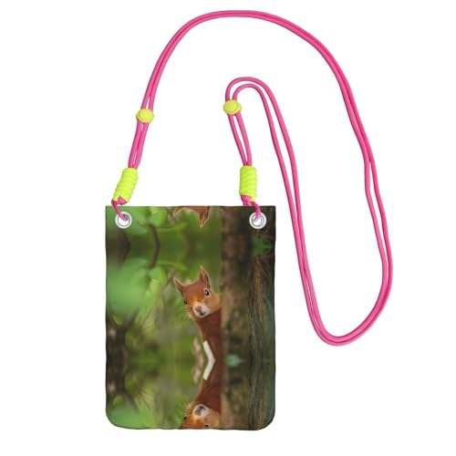 ZHAOUR Schwarze Universal-Crossbody-Tasche – leichte Geldbörse mit Eichhörnchen-Druck, perfekt zum Einkaufen und für Outdoor-Aktivitäten, Fuchusia, Einheitsgröße ZHAOUR Schwarze Universal-Crossbody-Tasche – leichte Geldbörse mit Eichhörnchen-Druck, perfekt zum Einkaufen und für Outdoor-Aktivitäten, Fuchusia, Einheitsgröße von ZHAOUR