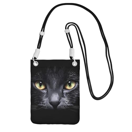 ZHAOUR Schwarze Universal-Crossbody-Tasche – leichte Geldbörse mit Katzendruck, perfekt zum Einkaufen und für Outdoor-Aktivitäten, Schwarz , Einheitsgröße ZHAOUR Schwarze Universal-Crossbody-Tasche – leichte Geldbörse mit Katzendruck, perfekt zum Einkaufen und für Outdoor-Aktivitäten, Schwarz , Einheitsgröße von ZHAOUR