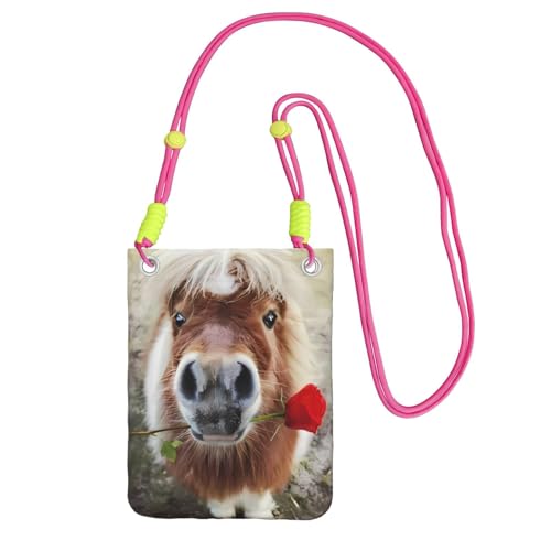 ZHAOUR Schwarze Universal-Crossbody-Tasche – leichte Geldbörse mit Pferde- und Rosen-Druck, perfekt zum Einkaufen und für Outdoor-Aktivitäten, Fuchusia, Einheitsgröße ZHAOUR Schwarze Universal-Crossbody-Tasche – leichte Geldbörse mit Pferde- und Rosen-Druck, perfekt zum Einkaufen und für Outdoor-Aktivitäten, Fuchusia, Einheitsgröße von ZHAOUR