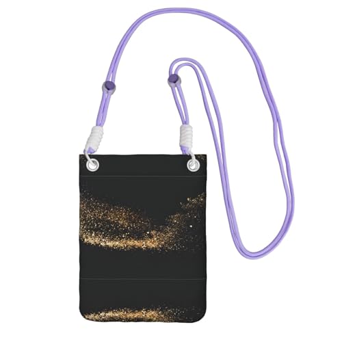 ZHAOUR Schwarze Universal-Crossbody-Telefontasche, leicht, goldfarben, schwarz, Sanddruck, perfekt zum Einkaufen und für Outdoor-Aktivitäten, violett, Einheitsgröße ZHAOUR Schwarze Universal-Crossbody-Telefontasche, leicht, goldfarben, schwarz, Sanddruck, perfekt zum Einkaufen und für Outdoor-Aktivitäten, violett, Einheitsgröße von ZHAOUR