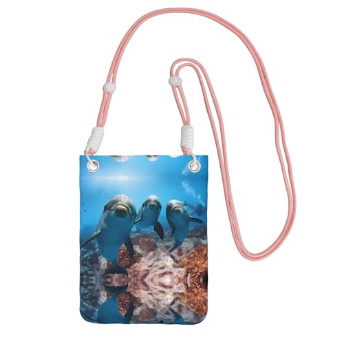 ZHAOUR Schwarze Universal-Crossbody-Telefontasche, leicht, lustig, Delphin, der dich anschaut, bedruckt, perfekt zum Einkaufen und für Outdoor-Aktivitäten, rose, Einheitsgröße ZHAOUR Schwarze Universal-Crossbody-Telefontasche, leicht, lustig, Delphin, der dich anschaut, bedruckt, perfekt zum Einkaufen und für Outdoor-Aktivitäten, rose, Einheitsgröße von ZHAOUR