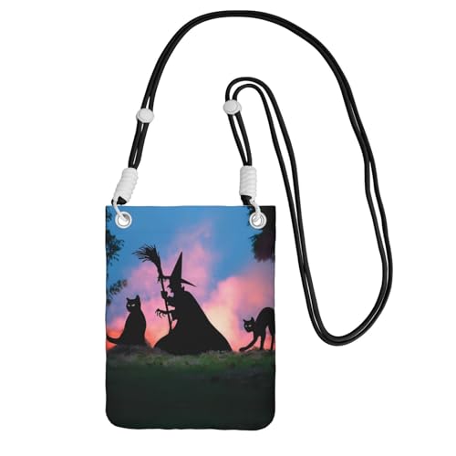 ZHAOUR Schwarze Universal-Crossbody-Telefontasche – leichte, gruselige Halloween-Druck-Geldbörse, perfekt zum Einkaufen und für Outdoor-Aktivitäten, Schwarz , Einheitsgröße ZHAOUR Schwarze Universal-Crossbody-Telefontasche – leichte, gruselige Halloween-Druck-Geldbörse, perfekt zum Einkaufen und für Outdoor-Aktivitäten, Schwarz , Einheitsgröße von ZHAOUR