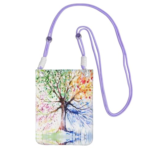 ZHAOUR Schwarze Universal-Crossbody-Telefontasche – leichte, schöne Vierjahreszeiten-Geldbörse mit Baumdruck, perfekt zum Einkaufen und für Outdoor-Aktivitäten, violett, Einheitsgröße ZHAOUR Schwarze Universal-Crossbody-Telefontasche – leichte, schöne Vierjahreszeiten-Geldbörse mit Baumdruck, perfekt zum Einkaufen und für Outdoor-Aktivitäten, violett, Einheitsgröße von ZHAOUR