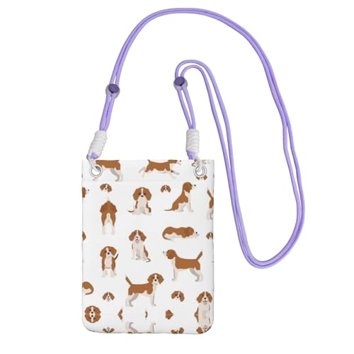 ZHAOUR Schwarze Universal-Crossbody-Telefontasche – leichte Beagle-Hunde-Geldbörse, perfekt zum Einkaufen und für Outdoor-Aktivitäten, violett, Einheitsgröße von ZHAOUR