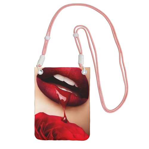 ZHAOUR Schwarze Universal-Crossbody-Telefontasche – leichte Geldbörse mit rotem Lippen-Druck, perfekt zum Einkaufen und für Outdoor-Aktivitäten, rose, Einheitsgröße ZHAOUR Schwarze Universal-Crossbody-Telefontasche – leichte Geldbörse mit rotem Lippen-Druck, perfekt zum Einkaufen und für Outdoor-Aktivitäten, rose, Einheitsgröße von ZHAOUR