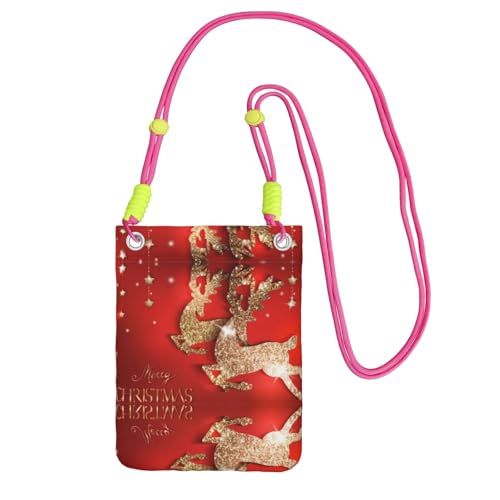 ZHAOUR Schwarze Universal-Crossbody-Telefontasche – leichte Merry Christmas Print Geldbörse, perfekt zum Einkaufen und für Outdoor-Aktivitäten, Fuchusia, Einheitsgröße ZHAOUR Schwarze Universal-Crossbody-Telefontasche – leichte Merry Christmas Print Geldbörse, perfekt zum Einkaufen und für Outdoor-Aktivitäten, Fuchusia, Einheitsgröße von ZHAOUR