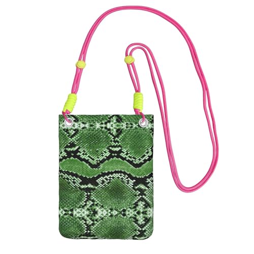 ZHAOUR Schwarze Universal-Crossbody-Telefontasche – leichte grüne Schlangenleder-Geldbörse, perfekt zum Einkaufen und für Outdoor-Aktivitäten, Fuchusia, Einheitsgröße ZHAOUR Schwarze Universal-Crossbody-Telefontasche – leichte grüne Schlangenleder-Geldbörse, perfekt zum Einkaufen und für Outdoor-Aktivitäten, Fuchusia, Einheitsgröße von ZHAOUR