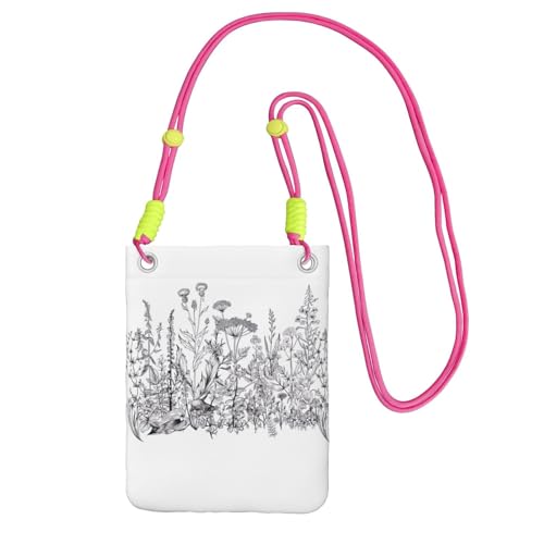 ZHAOUR Schwarze Universal-Crossbody-Telefontasche – leichte schwarze und weiße Blumendruck-Geldbörse, perfekt zum Einkaufen und für Outdoor-Aktivitäten, Fuchusia, Einheitsgröße ZHAOUR Schwarze Universal-Crossbody-Telefontasche – leichte schwarze und weiße Blumendruck-Geldbörse, perfekt zum Einkaufen und für Outdoor-Aktivitäten, Fuchusia, Einheitsgröße von ZHAOUR